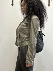 Vintage Soft Gothic Leather Cropped Jacket (S-M)