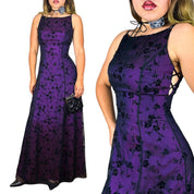 90s Whimsigoth Floral Gown (S)