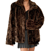 90s Furry Brown Coat (XL)