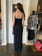 Black Brooch Maxi Dress (S)