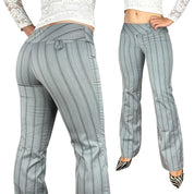 Early 2000s Button Detail Pinstripe Flares (S)