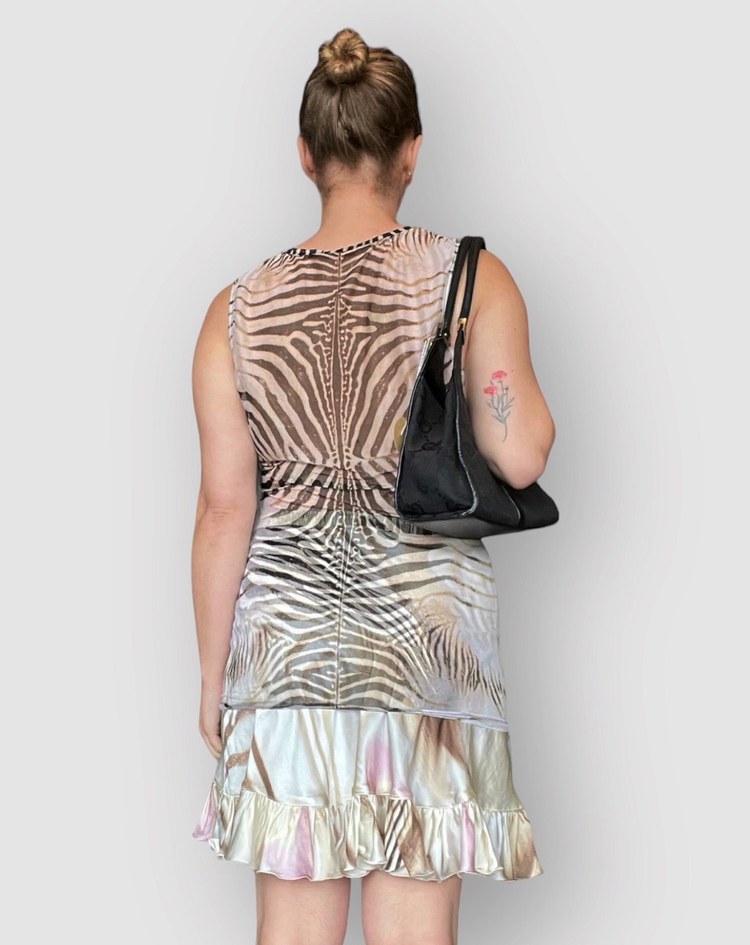2000s Roberto Cavalli Mesh & Silk Tiger Print Set (M/L)