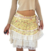Vintage Butter Yellow Silk Skirt (S)