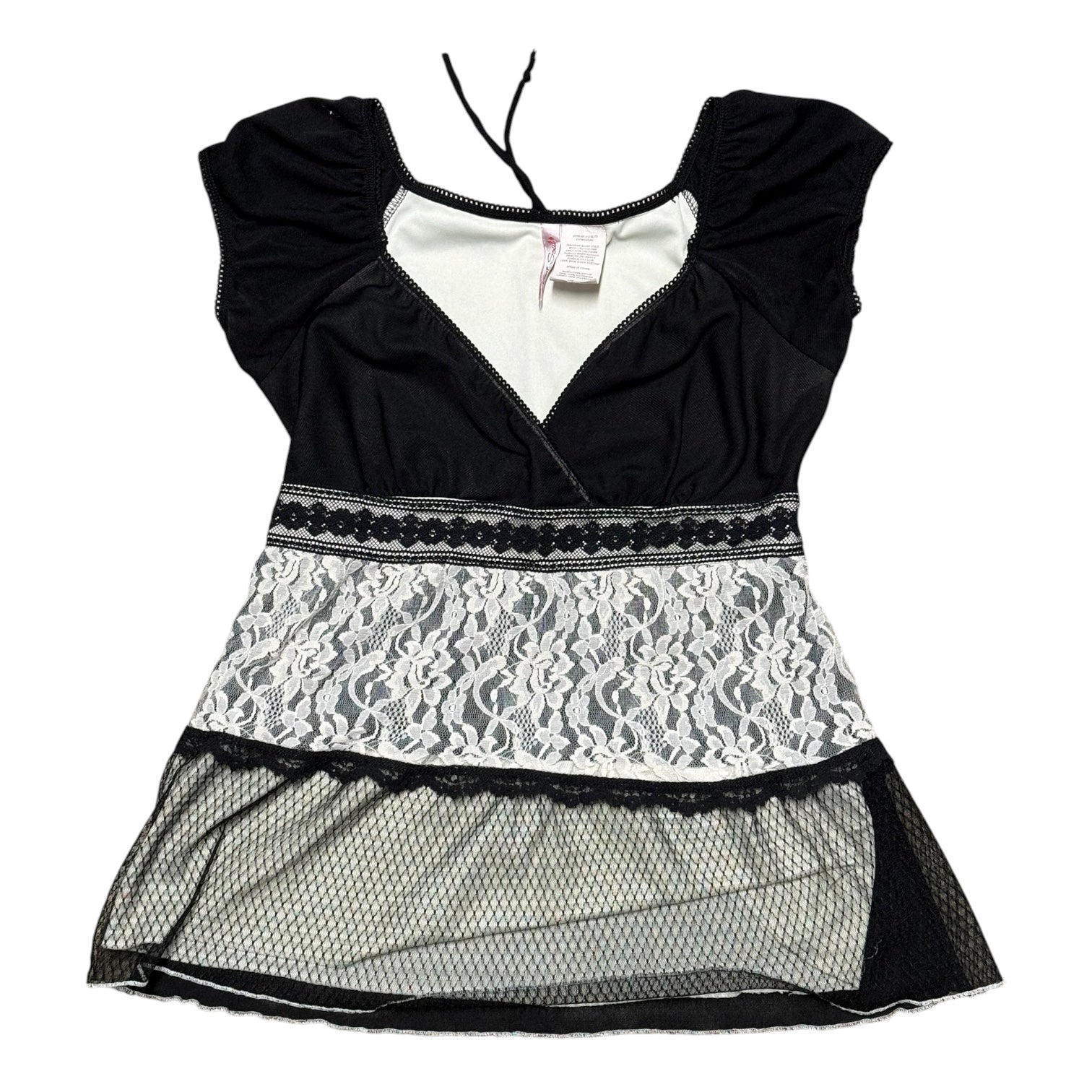 Y2K lace goth babydoll mini dress/top (M/L)