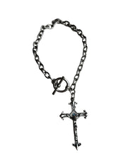 Blue Gemmy Cross Bracelet