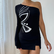 Vintage Italian One-Shoulder Blouse (S/M)