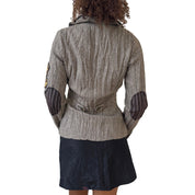 Vintage Herringbone Blazer with Patches (S/M)