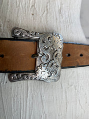 Brown leather belt