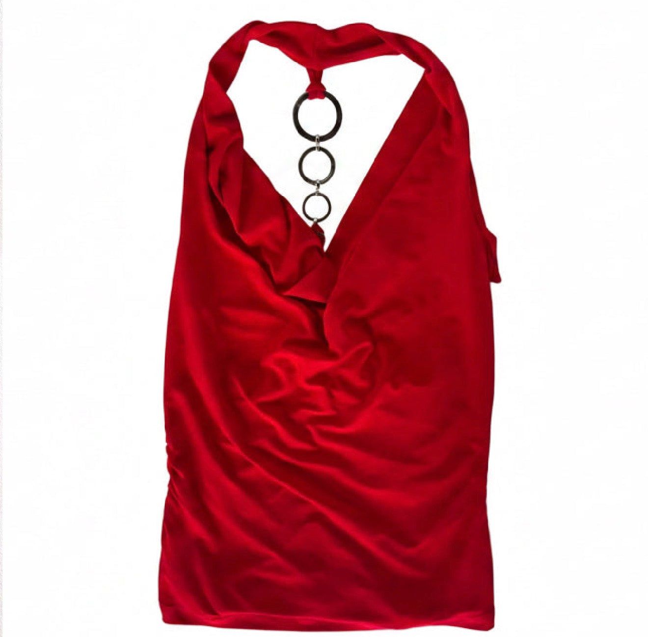 Unit Ruched Halter With Silver Chain Back (M)