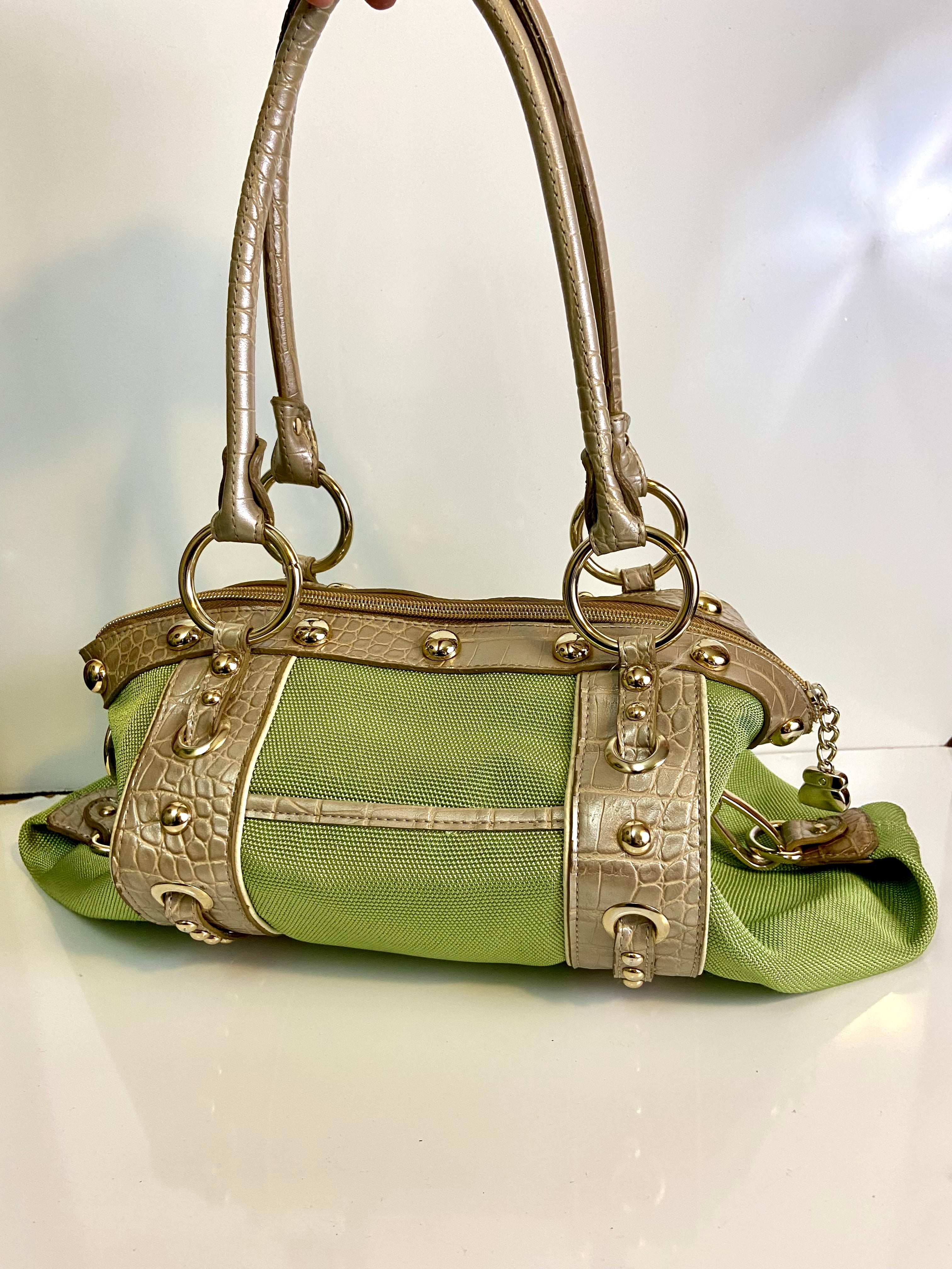 Kathy Van Zeeland canvas & vinyl trim Hangbag