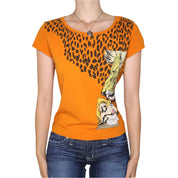 Y2K ICEBERG Orange Comic Graphic Baby Tee (L)
