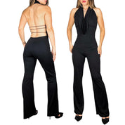 90s Backless Cowl Neck Jumpsuit (S/M)