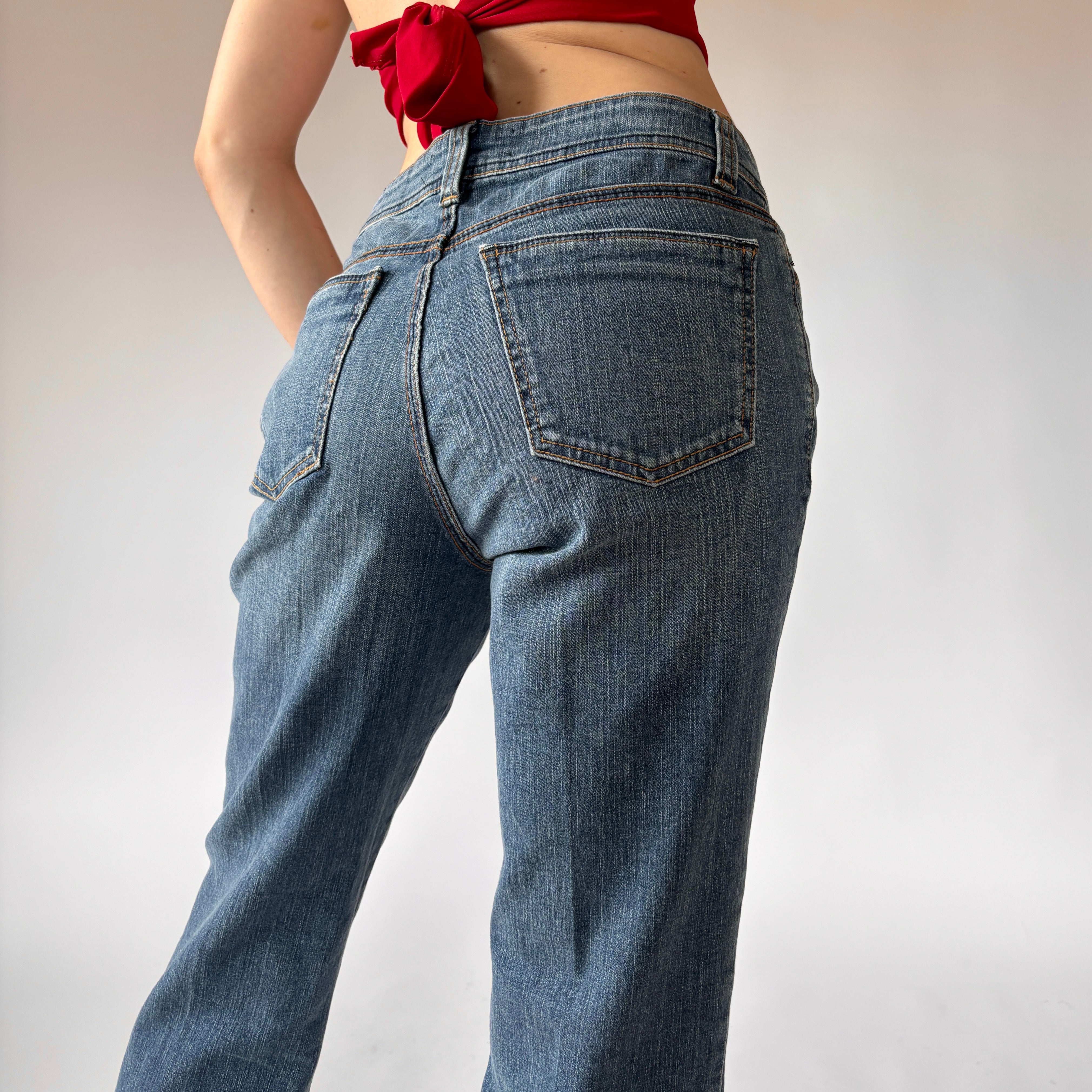 Y2K Rhinestone Embellished Jeans (S/M)