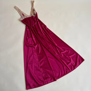 Vintage raspberry maxi slip (s)