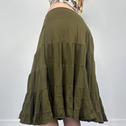 Moss Green Midi Skirt (S/M)