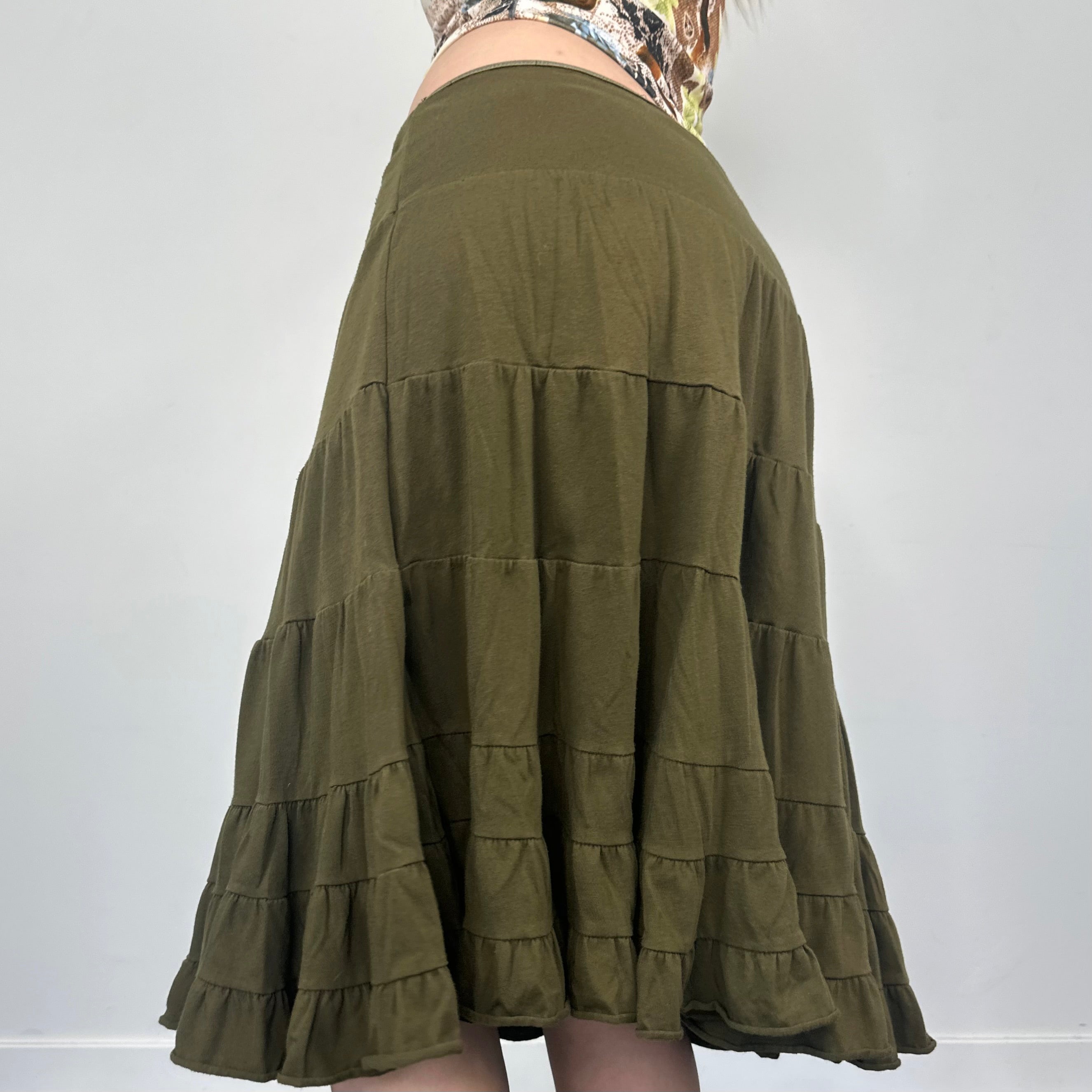 Moss Green Midi Skirt (S/M)