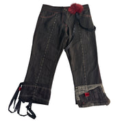 Italian Contrast Stitch Patchwork Capris (XS/S)