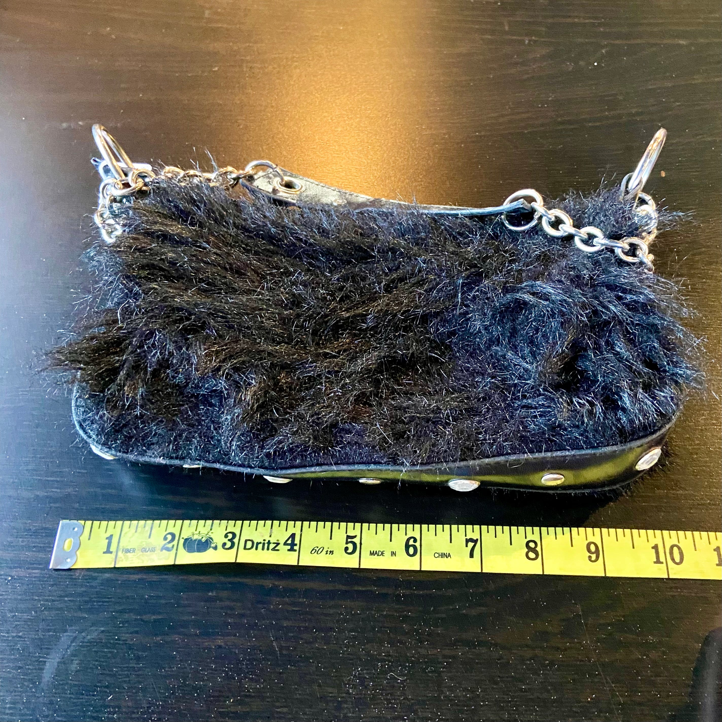 Vintage Playboy Fuzzy Black Mini Purse