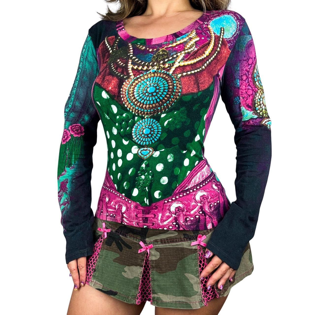 Italian Vintage Maximalist Graphic Long Sleeve (L/XL)
