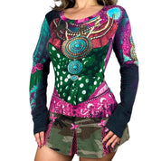 Italian Vintage Maximalist Graphic Long Sleeve (L/XL)