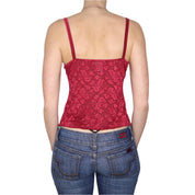 Y2K Red Floral Mesh Cami (M)