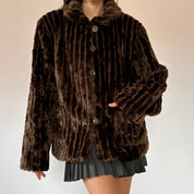 90s Furry Brown Coat (XL)