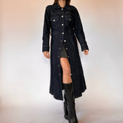 90s Denim Trench Coat (S/M)