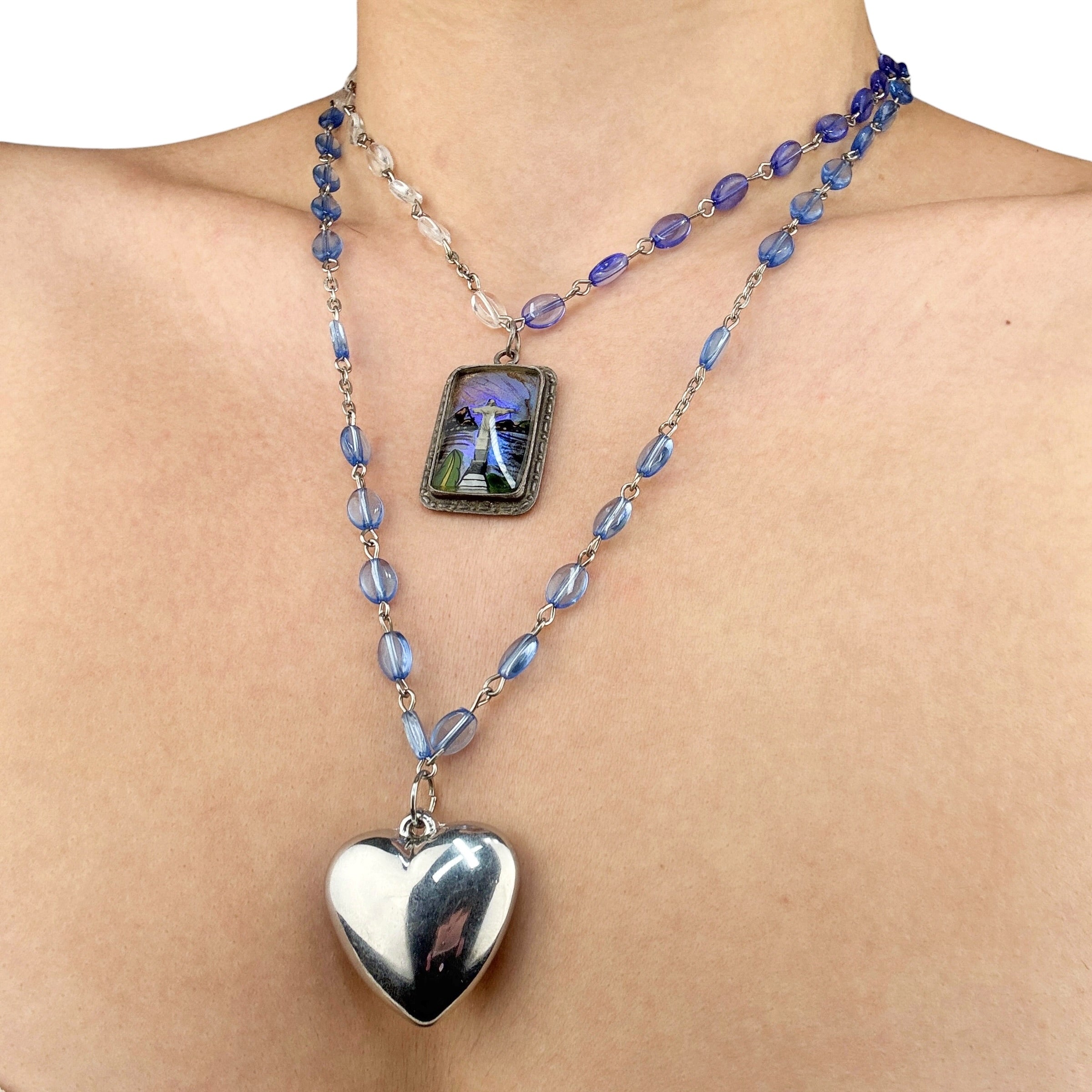 Preserved Butterfly Wing Rosary Necklace