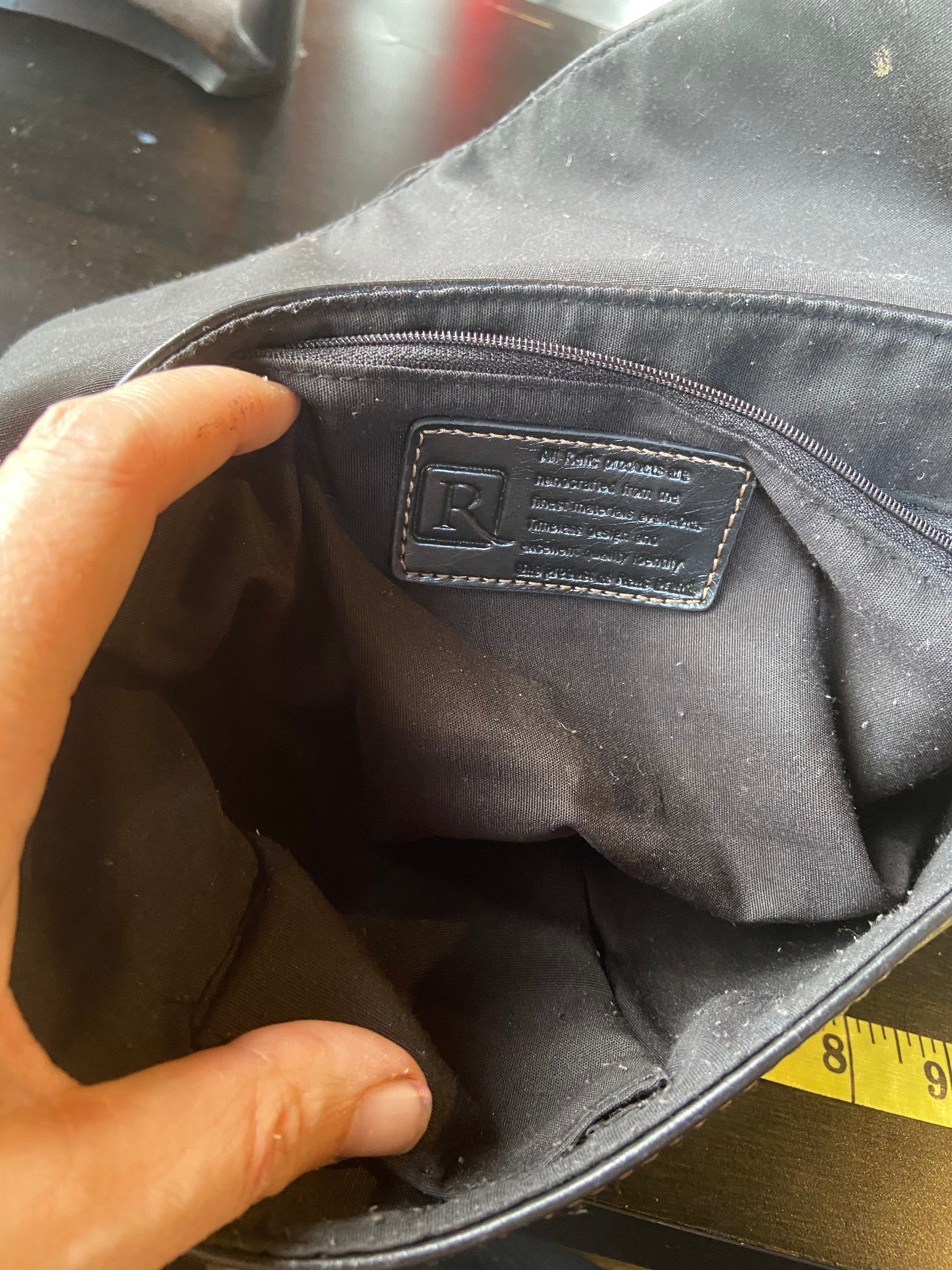 Black leather bag