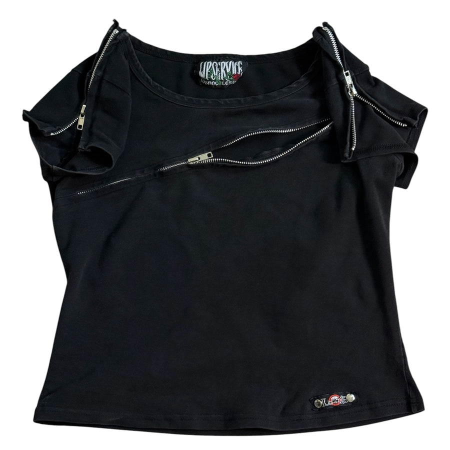 vintage Lip Service Lick My Lycra zipper top (S/M)