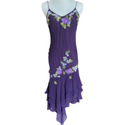 Vintage Silk Embroidered Floral Dress (S/M)