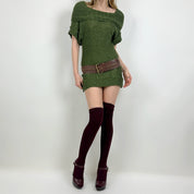 2000s Green Knit Mini Dress (M)