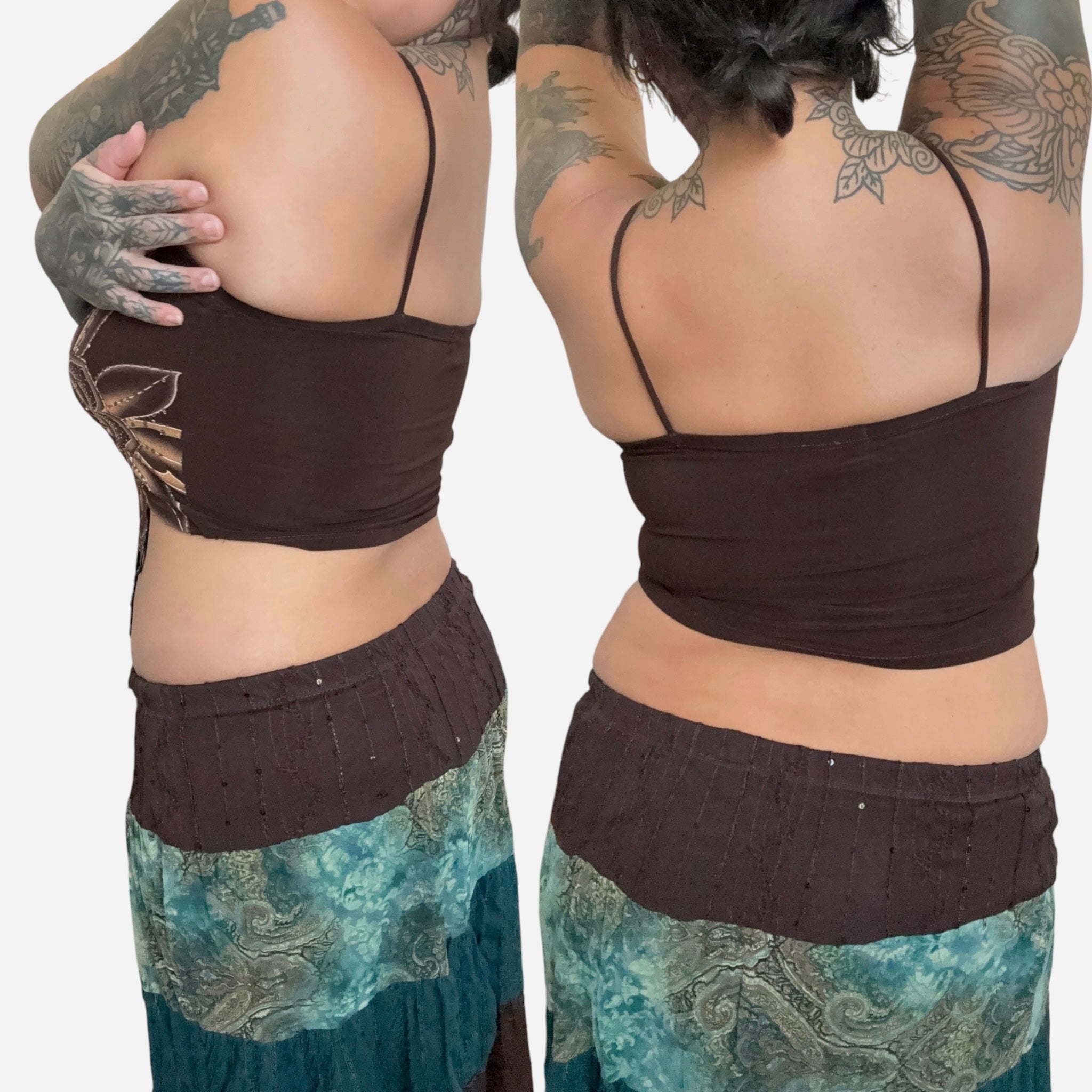 Y2K beaded floral tank top (S/M)