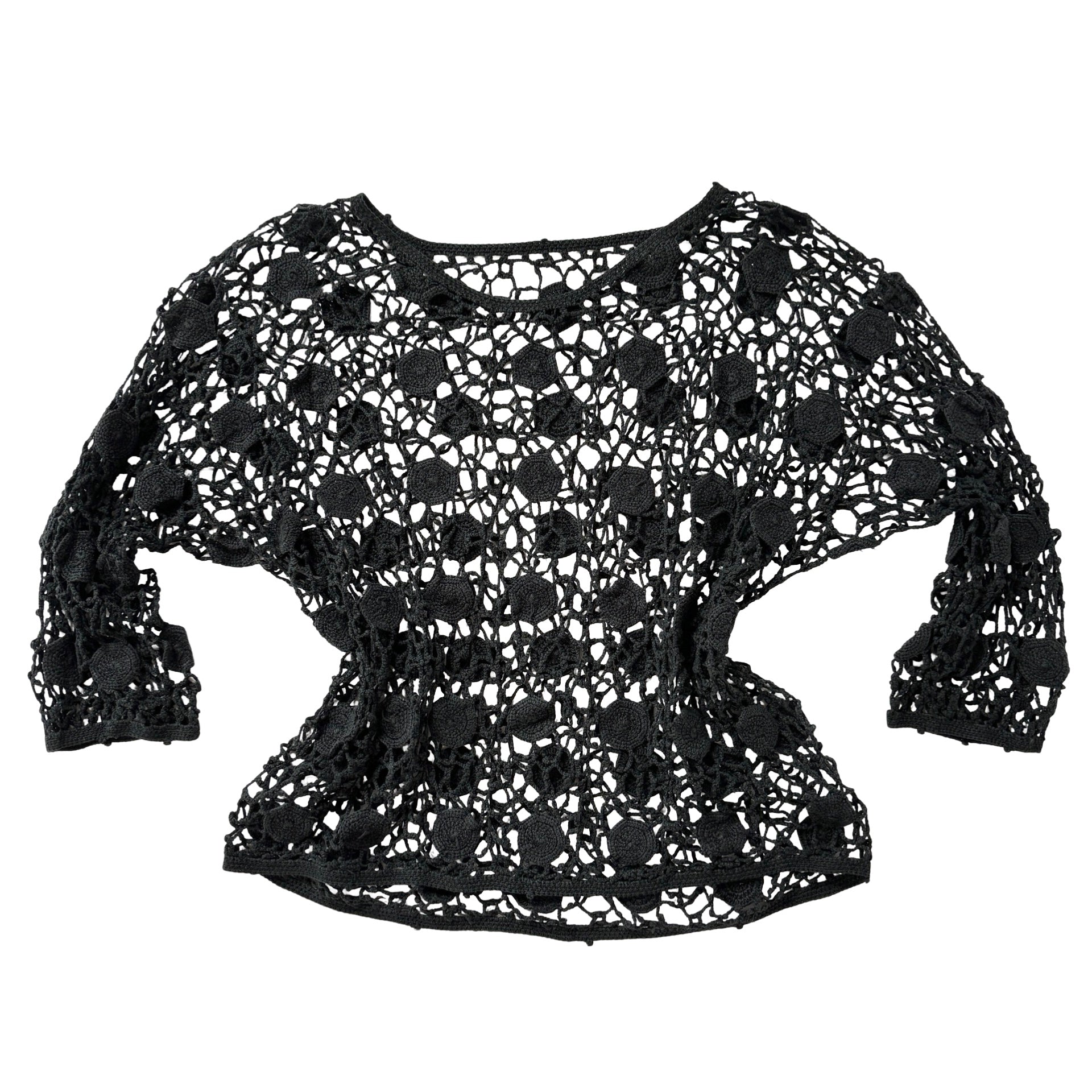 Vintage Noir Crochet Top (L)