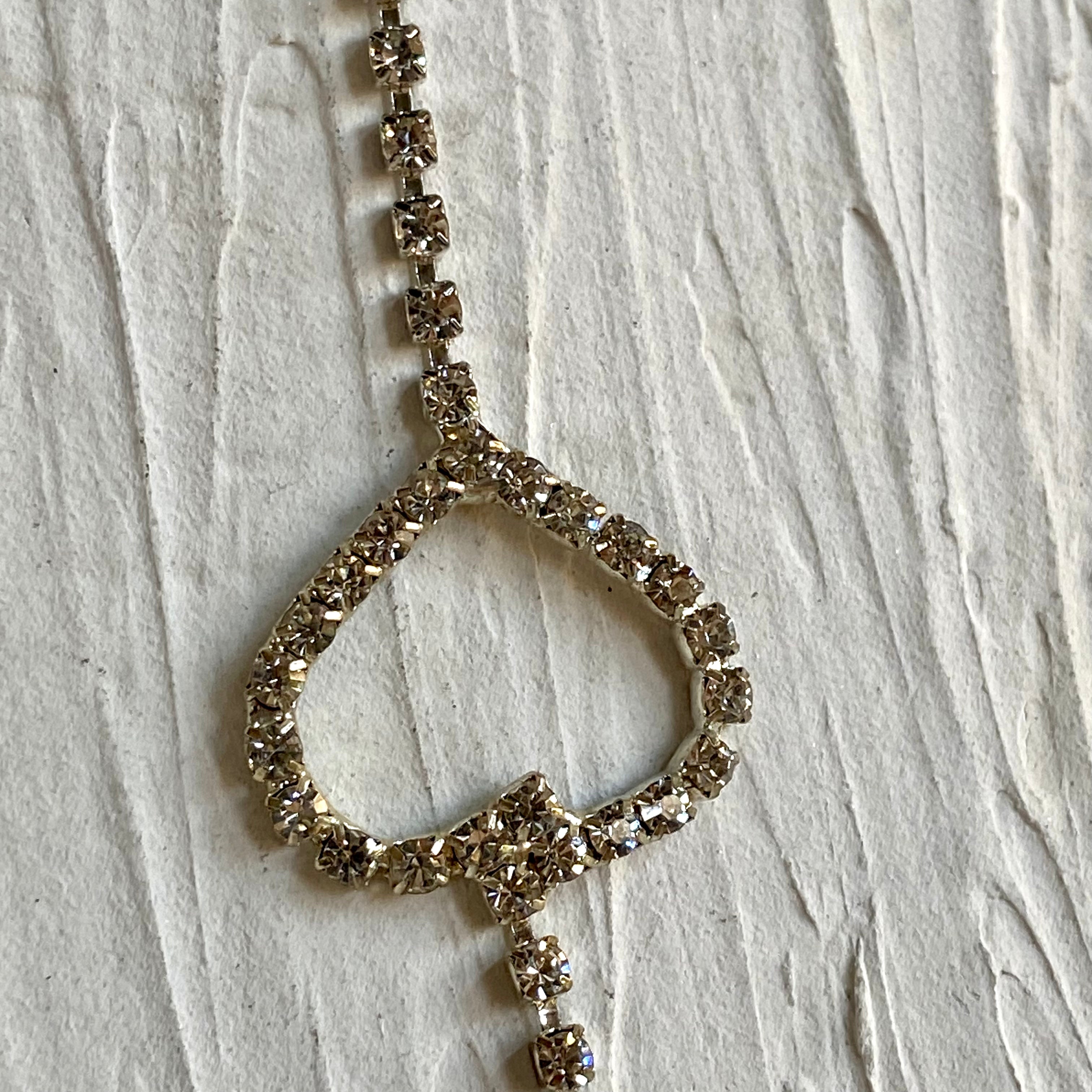 Rhinestone heart choker