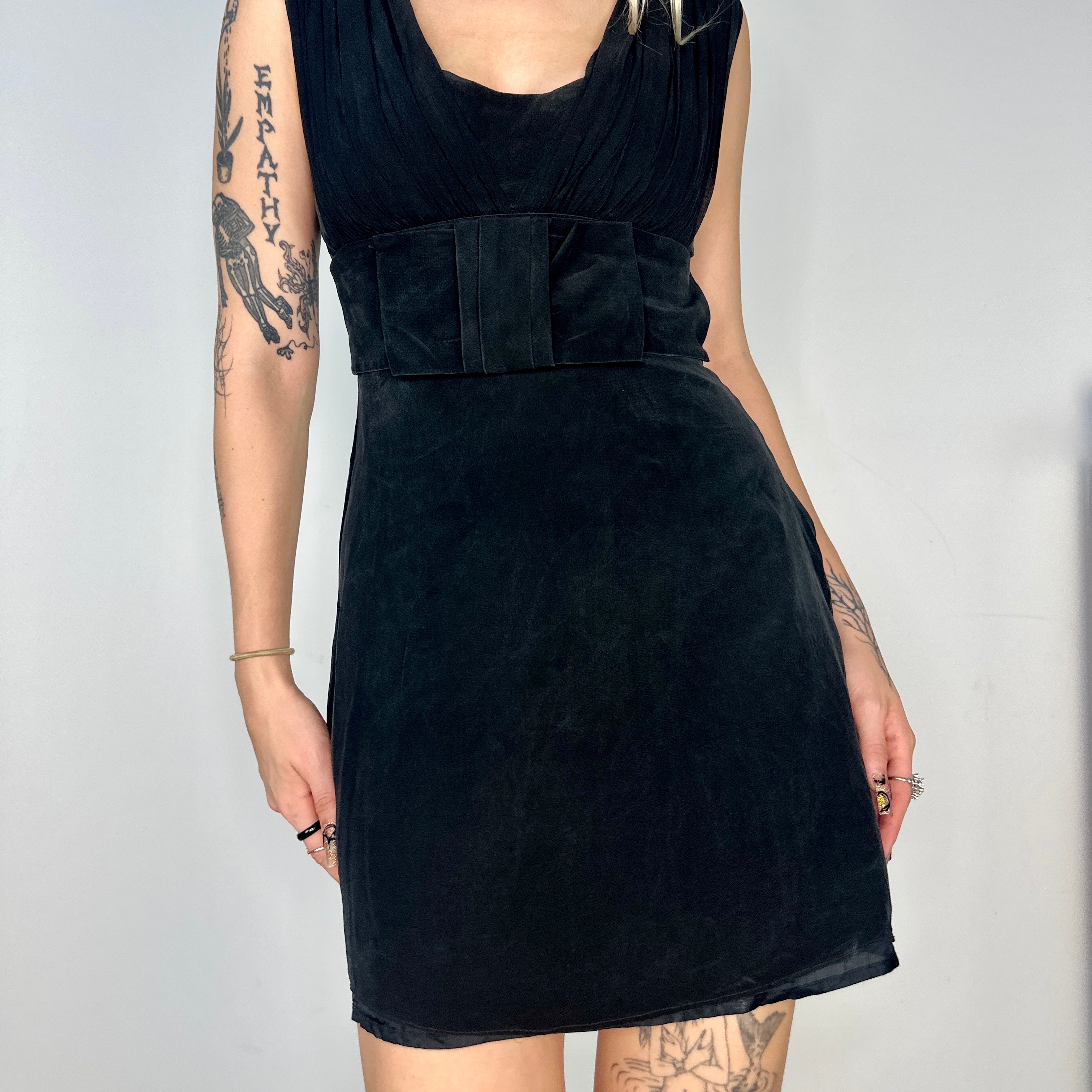 Bebe Little Black Bow Dress (XS)
