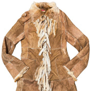 René Derhy Rabbit Fur Cascading Fringe Duster Coat (M)