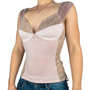 Italian Vintage Blush Bustier Top (M)