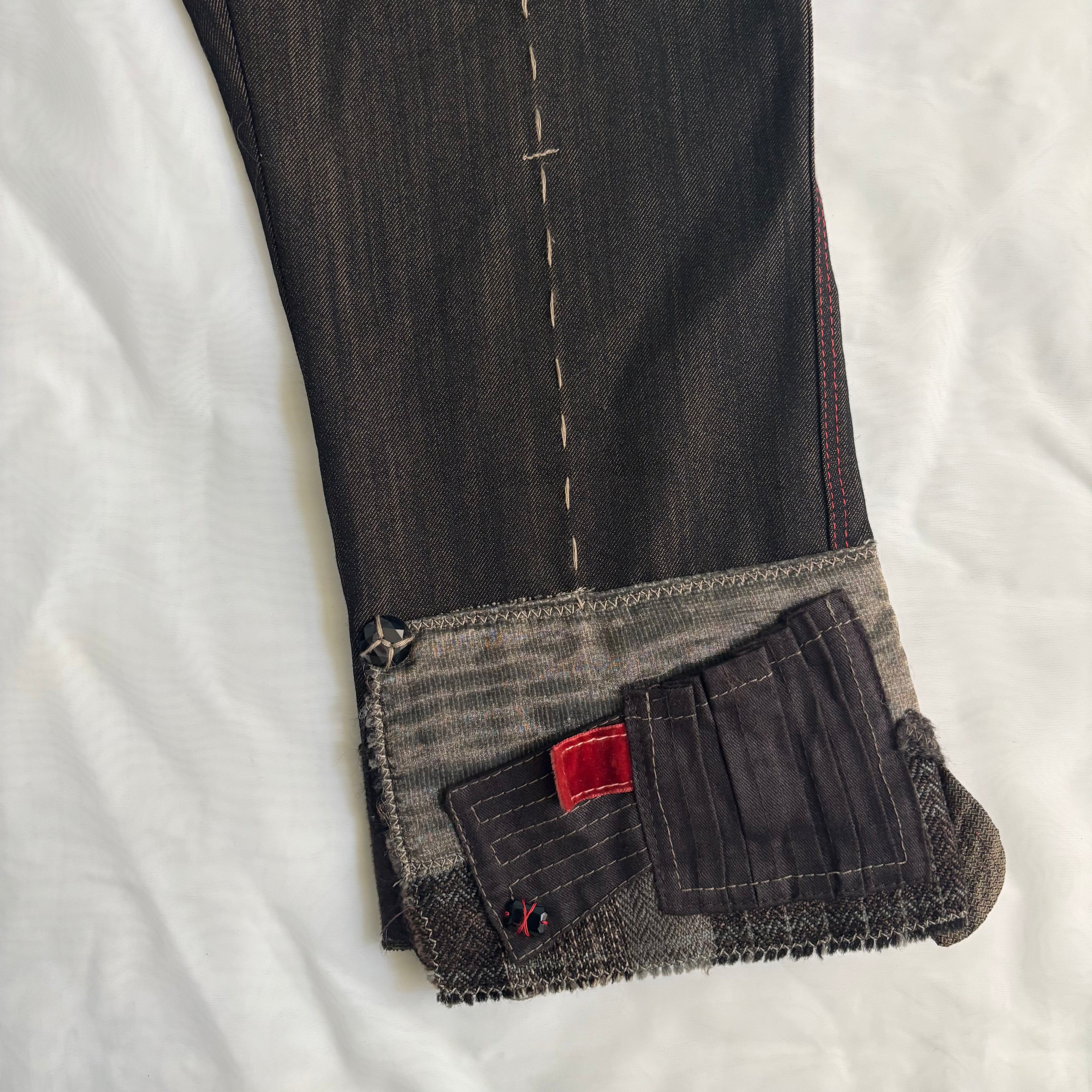 Italian Contrast Stitch Patchwork Capris (XS/S)