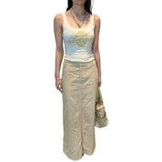 Y2K Beige Maxi Skirt (XS)