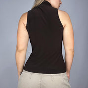 Chocolate Ruffle High Neck Top (S)