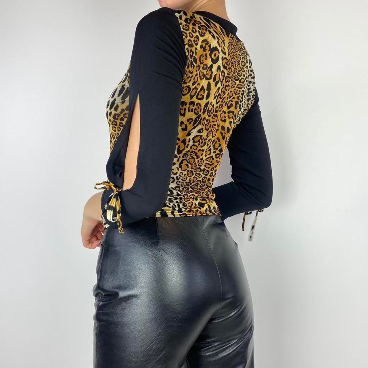 Vintage Slinky Leopard Print Top (S)