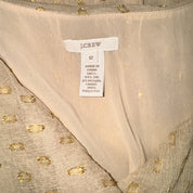 Silk Polka Dot Draped Detail Top (M)