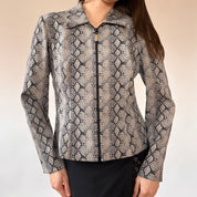 Y2K Snakeskin Printed Jacket (M)