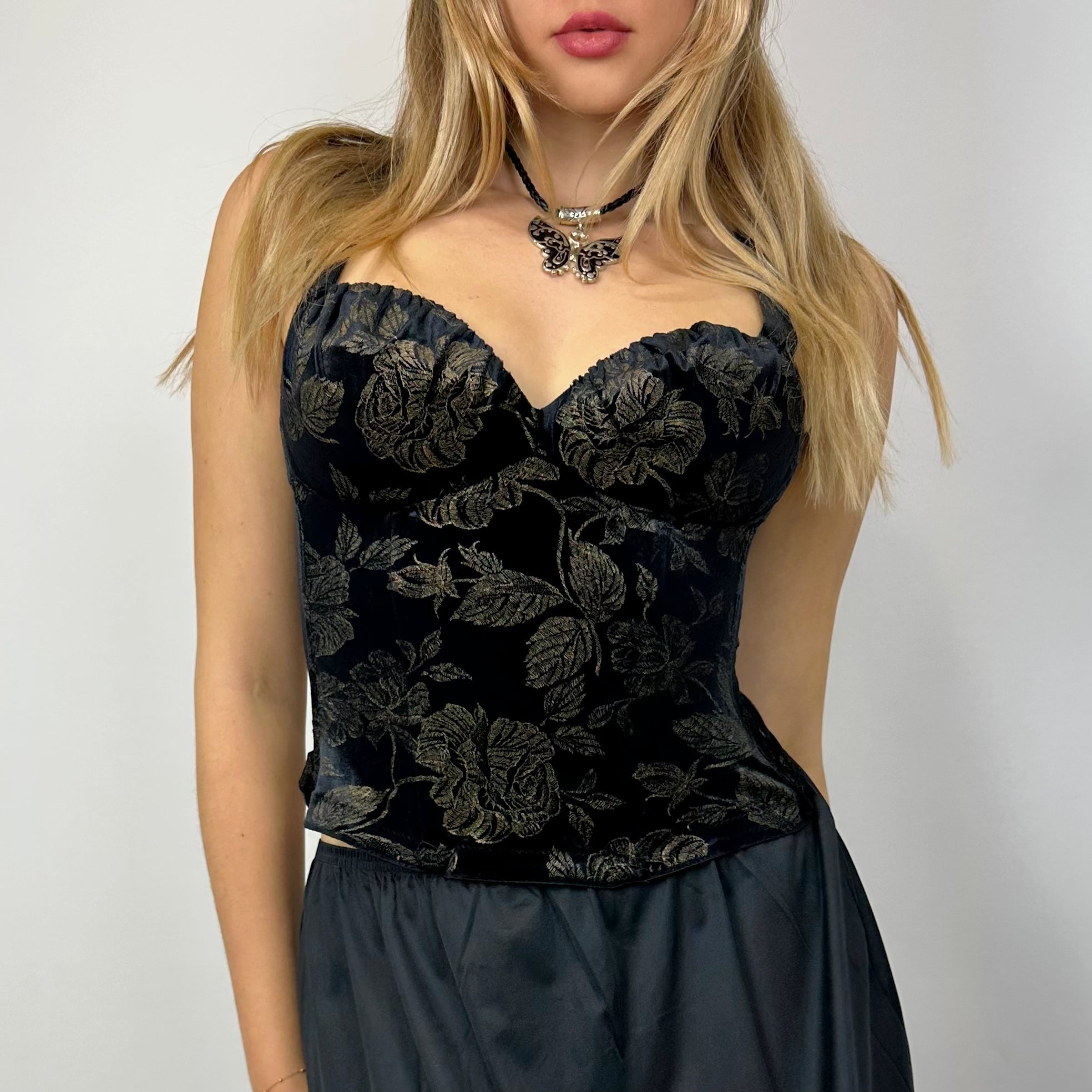 Vintage 90’s La Perla Deep Navy Velvet Bustier (S/M)