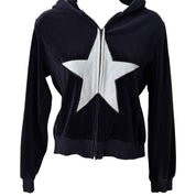 Y2K velour star zip up hoodie (S/M)