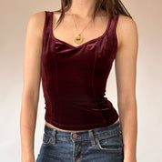 90s Crimson Velvet Tank (S/M)