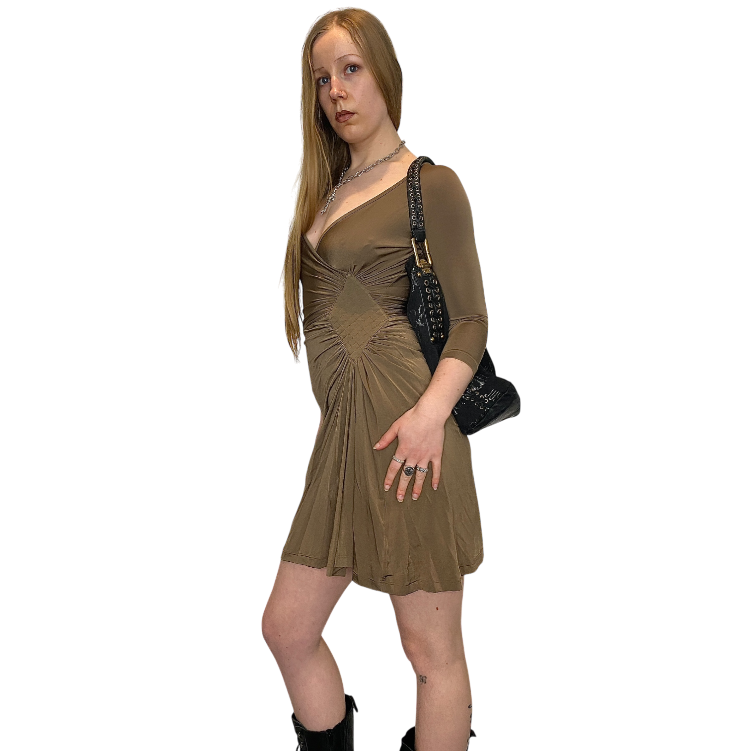 Vintage Just Cavalli Brown Slinky Dress (S)