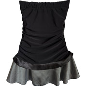 Y2K ruffle polka dot tube top (S/M)