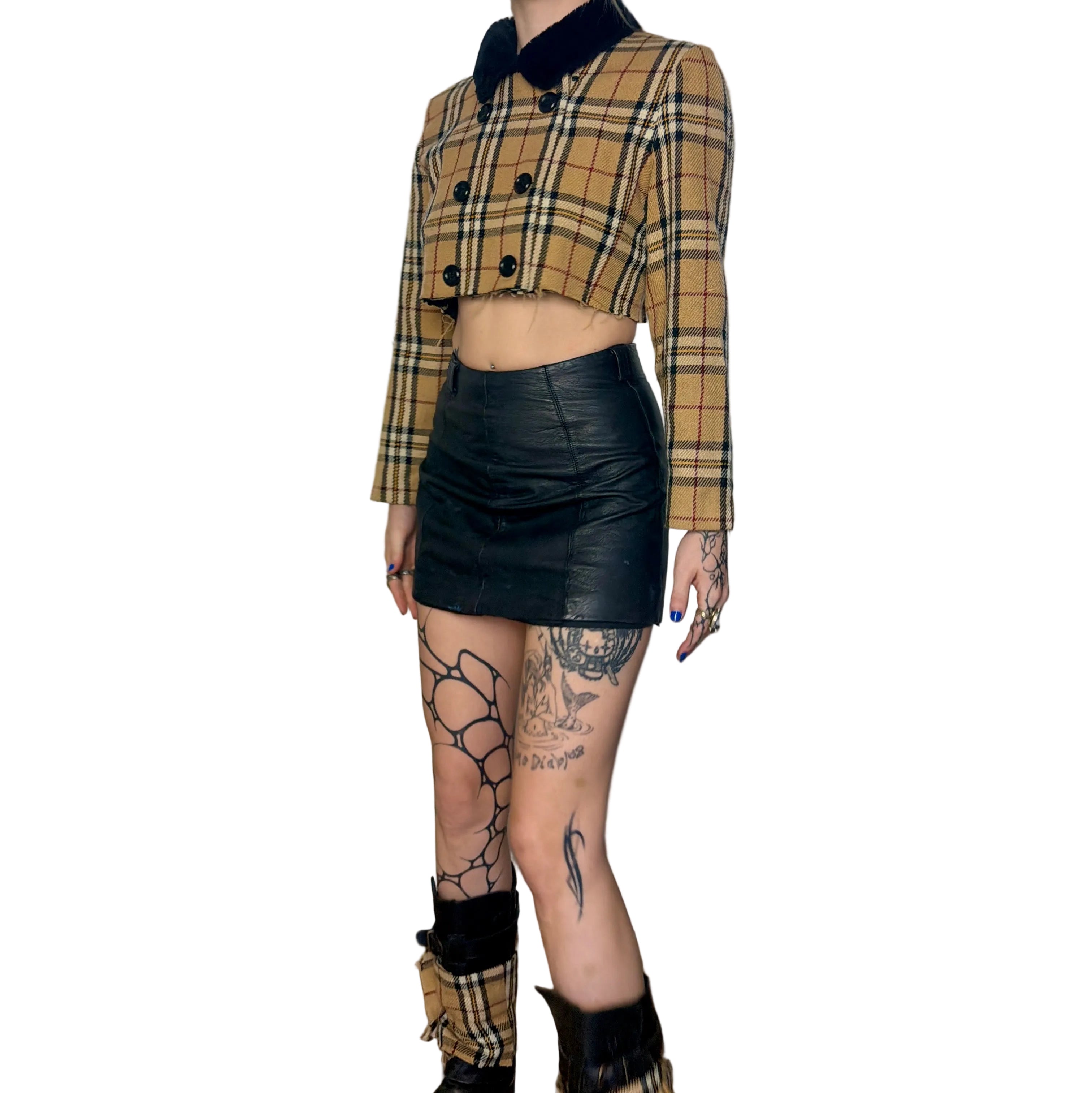 Custom Plaid Cropped Jacket (S)